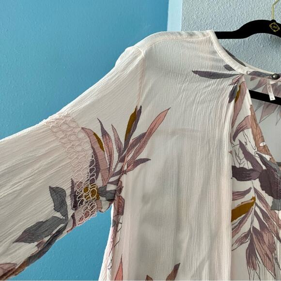 Free People Swing Dress Orchid Pink Floral Tunic Boho Chic Rayon w/Pockets Small - Picture 15 of 15